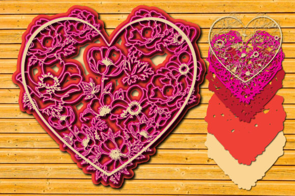 3D Floral Love Multilayered Heart Design Guide