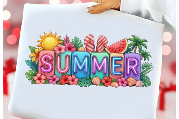 3D Summer PNG: Palm Trees & Watermelon