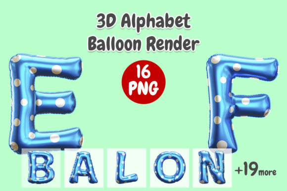 Alphabet Balloon 3D Lettering for Pro Designs