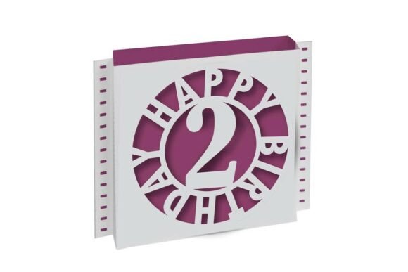Celebrating Milestones with a Unique Birthday Shadow Box 3D Cutout Card Age 2
