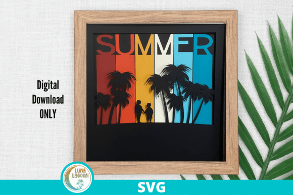 Children Retro Summer 3D Svg for Creative Projects
