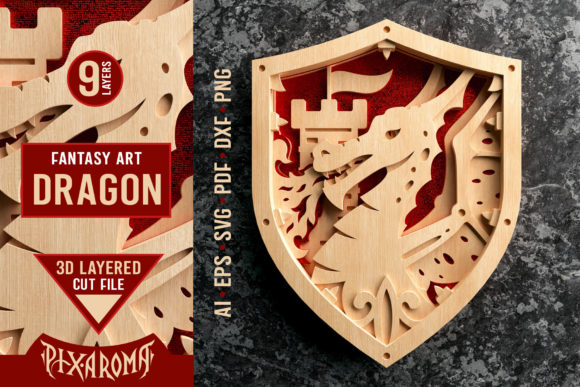 Dragon 3D Layered Medieval Cut File: A Creative Tool for Enthusiasts and Professionals