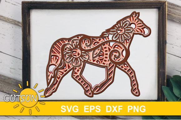 Elevate Crafts with 3D Layered Horse Mandala SVG