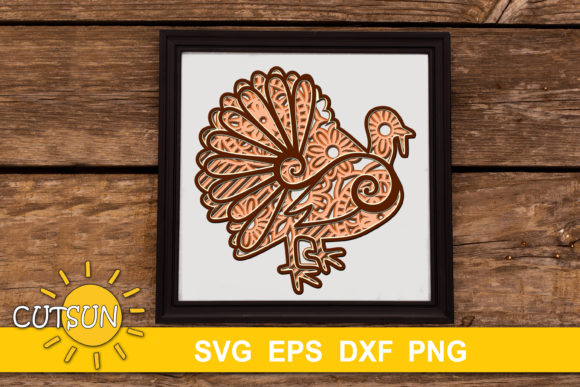 Elevate Your Autumn Crafts with a 3D Layered Turkey Mandala SVG