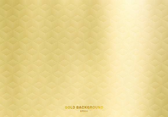 Elevating Brand Aesthetics with a 3D Cubes Pattern Gold Luxury Background