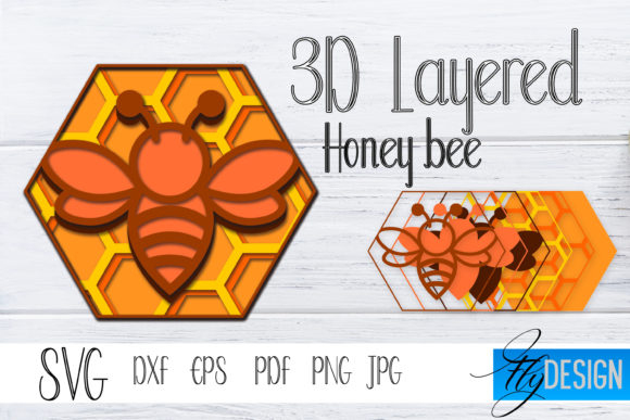 Exploring the Depth and Detail of 3D Layered SVG Honey Bee 1 Designs