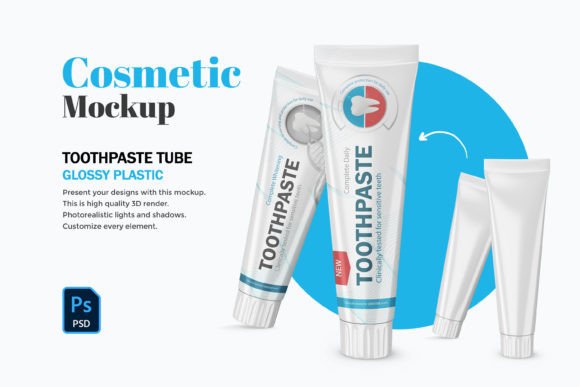 High-Res 3D Plastic Toothpaste Tube Mockups