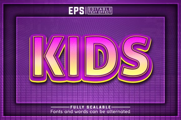 Kids 3d -Editable Text Effect