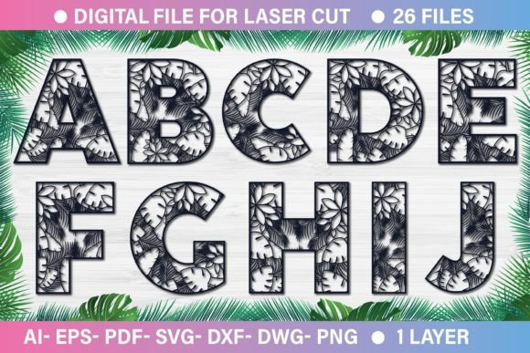 Summer 3d Alphabet Paper Cut SVG a-Z