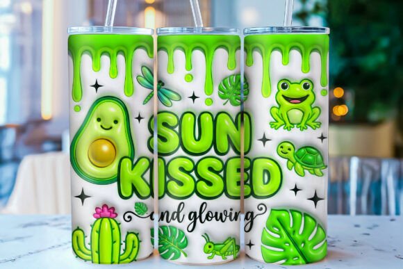 Tropical Beach 3D Inflated Tumbler Wrap Design